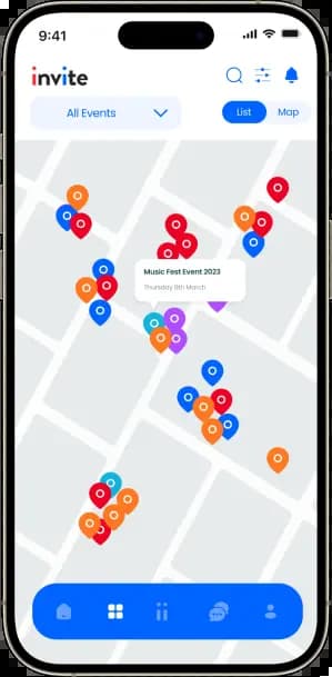 Explore events with map view